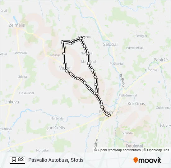 82 Bus Line Map