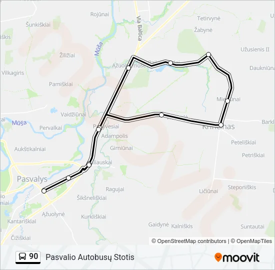 90 Bus Line Map