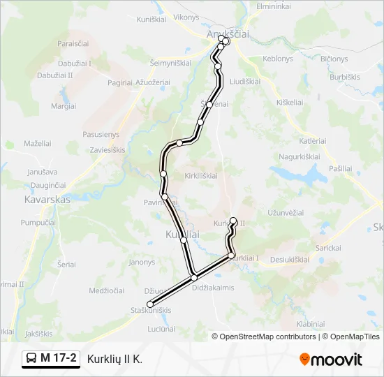 Автобус M 17-2: карта маршрута