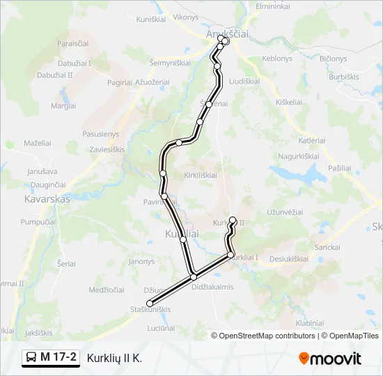 M 17-2 Bus Line Map