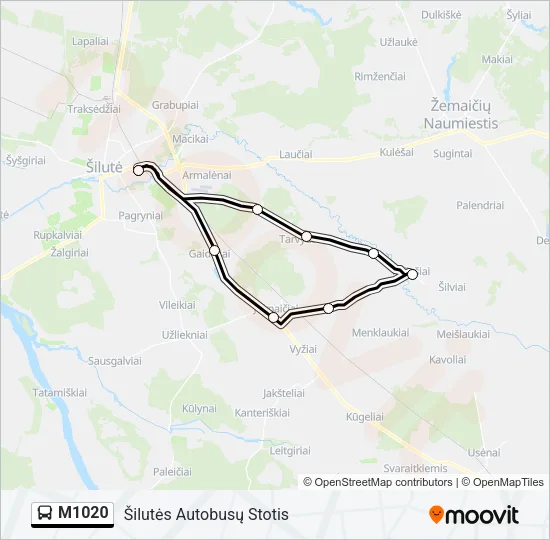 M1020 Bus Line Map