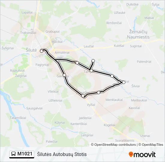 M1021 Bus Line Map