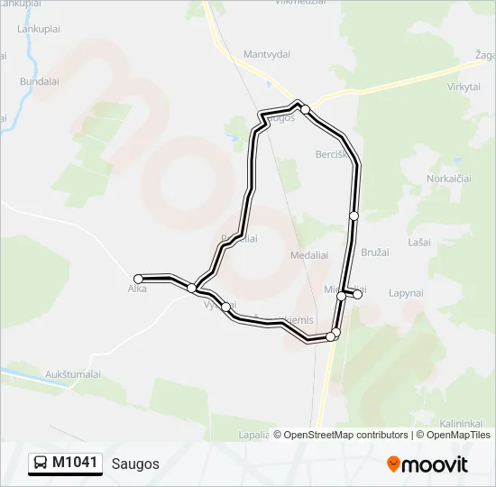 M1041 Bus Line Map