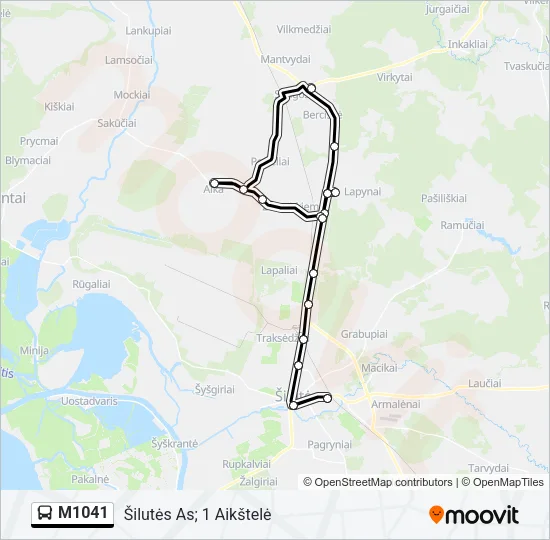 M1041 Bus Line Map