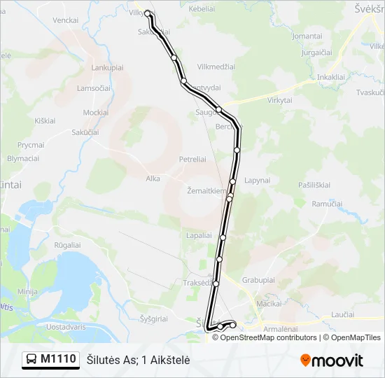 M1110 Bus Line Map