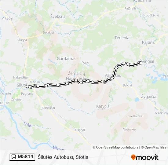 Автобус M5814: карта маршрута