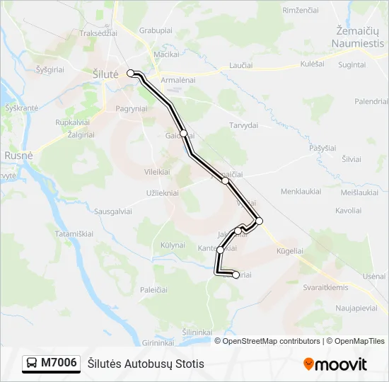Автобус M7006: карта маршрута