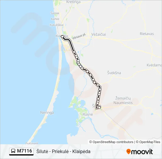 M7116 Bus Line Map