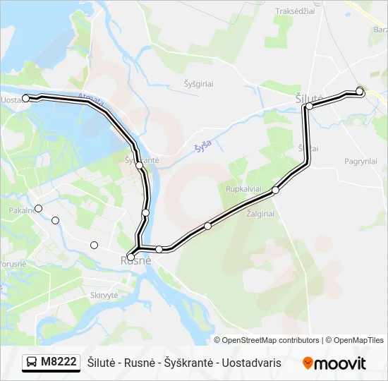 Автобус M8222: карта маршрута