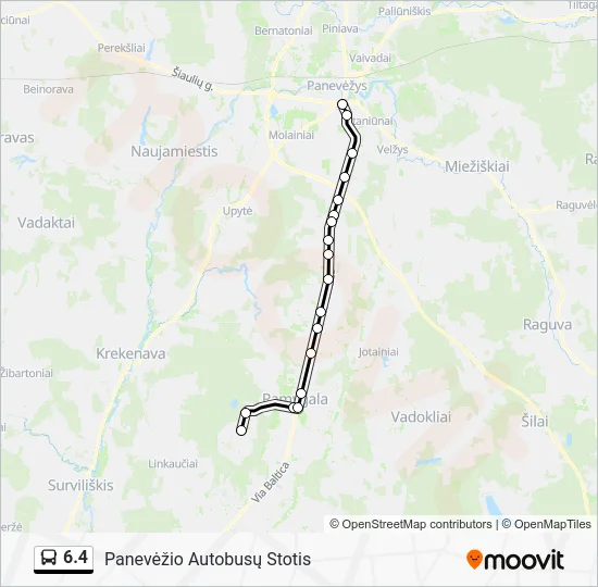 Автобус 6.4: карта маршрута