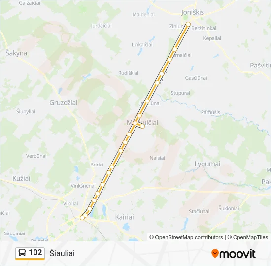 Автобус 102: карта маршрута