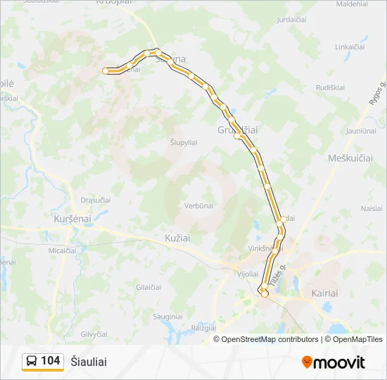 Автобус 104: карта маршрута