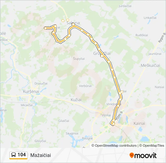 Автобус 104: карта маршрута