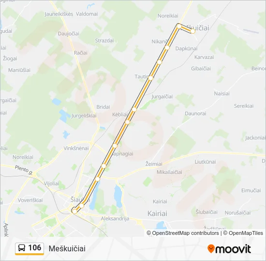 Автобус 106: карта маршрута