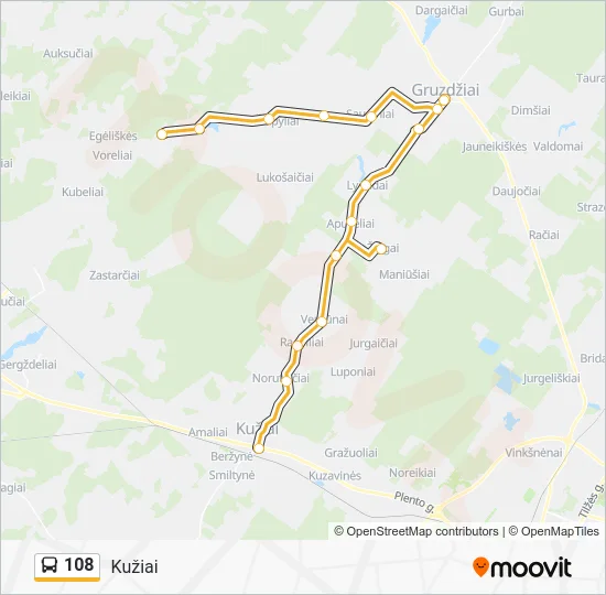 Автобус 108: карта маршрута