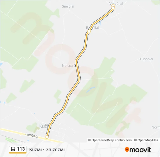 Автобус 113: карта маршрута