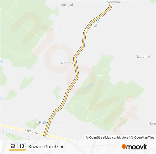 Автобус 113: карта маршрута