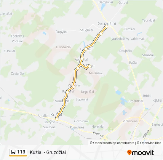 Автобус 113: карта маршрута