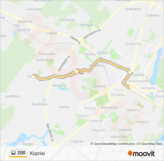 Автобус 200: карта маршрута