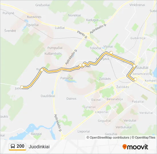 Автобус 200: карта маршрута