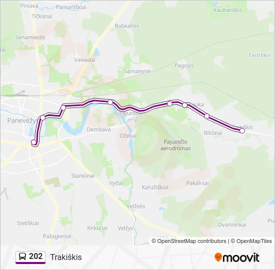 Автобус 202: карта маршрута