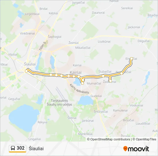 Автобус 302: карта маршрута