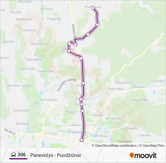 Автобус 306: карта маршрута