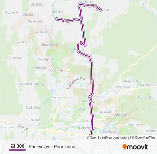 Автобус 306: карта маршрута
