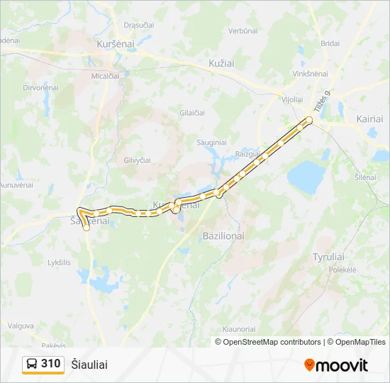 Автобус 310: карта маршрута