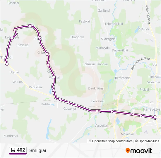Автобус 402: карта маршрута
