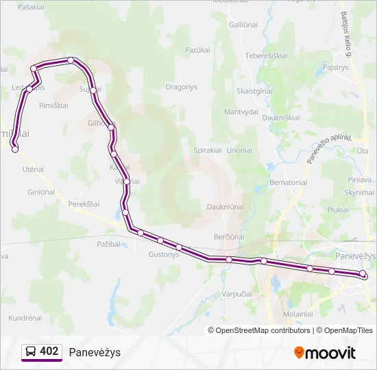 Автобус 402: карта маршрута