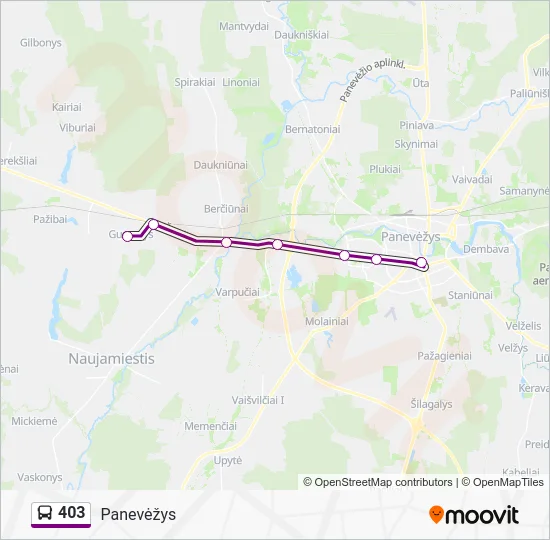 Автобус 403: карта маршрута