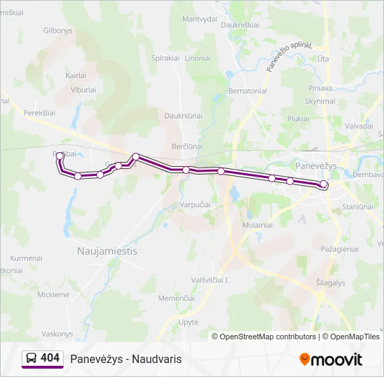 Автобус 404: карта маршрута