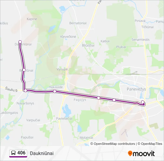 Автобус 406: карта маршрута