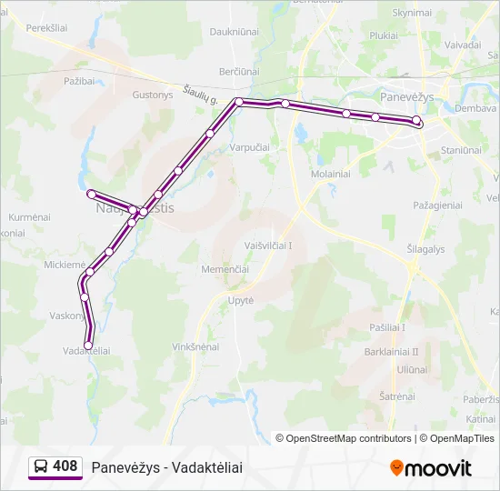 Автобус 408: карта маршрута
