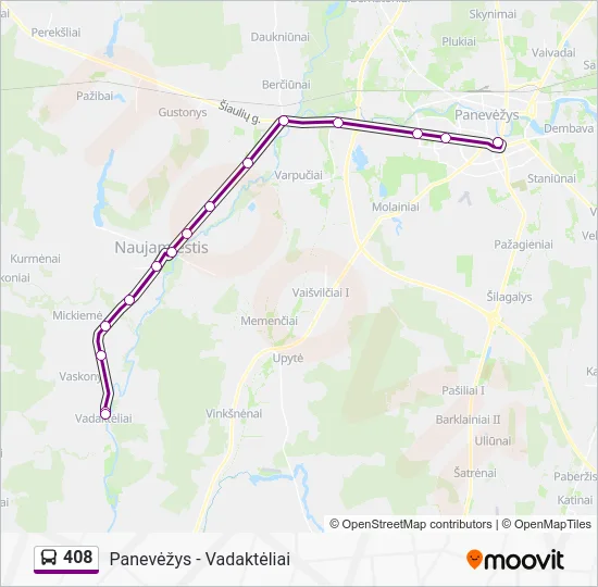 Автобус 408: карта маршрута