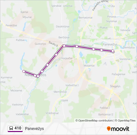Автобус 410: карта маршрута