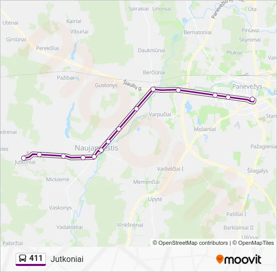 Автобус 411: карта маршрута