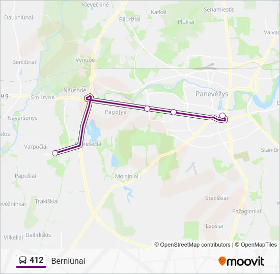 Автобус 412: карта маршрута