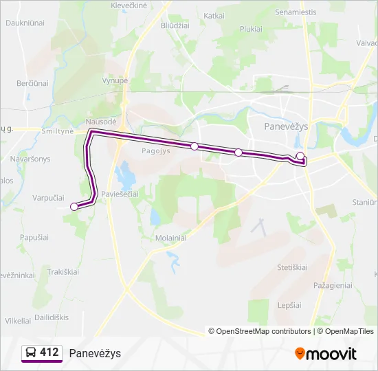 Автобус 412: карта маршрута