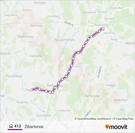Автобус 413: карта маршрута
