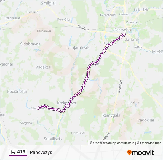 Автобус 413: карта маршрута