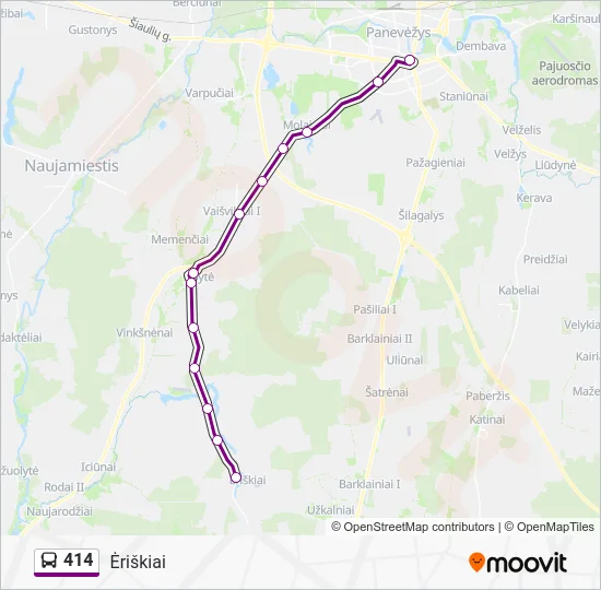 Автобус 414: карта маршрута