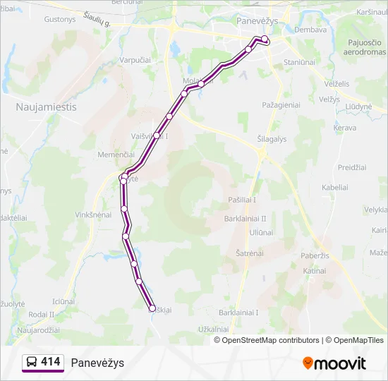 Автобус 414: карта маршрута