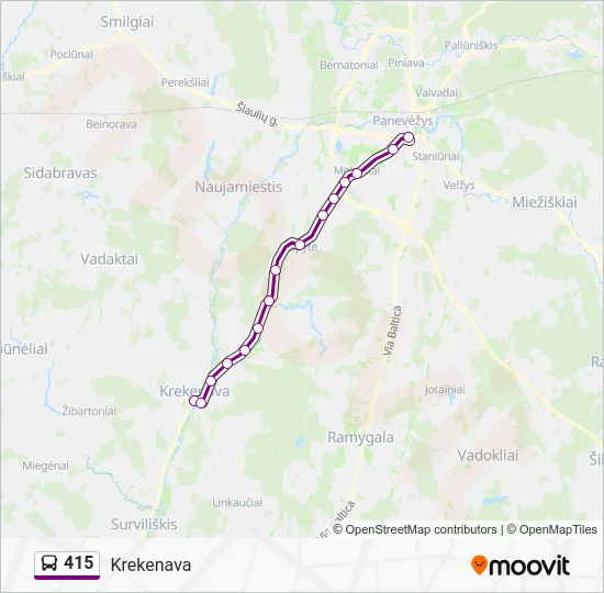 Автобус 415: карта маршрута