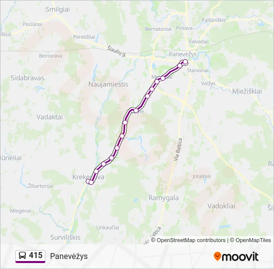 Автобус 415: карта маршрута