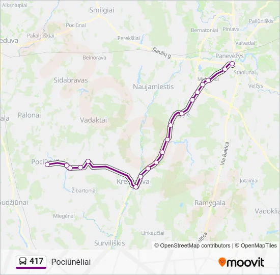 Автобус 417: карта маршрута