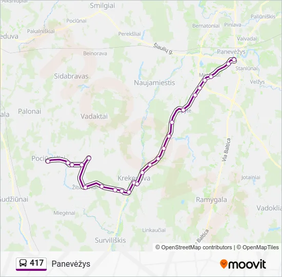 Автобус 417: карта маршрута