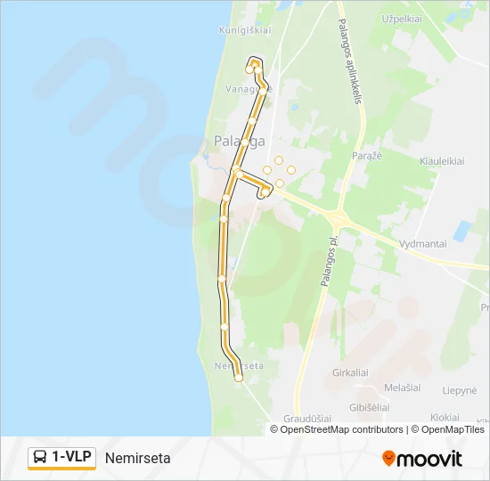 Автобус 1-VLP: карта маршрута