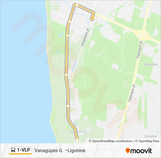 Автобус 1-VLP: карта маршрута